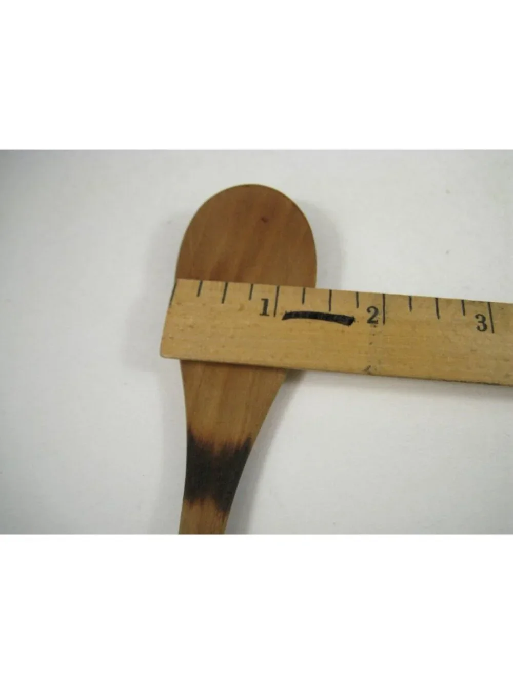 Handcrafted Wooden Spoon Burned Stripe Natural Finish Kitchen Tool Utensil 7 in